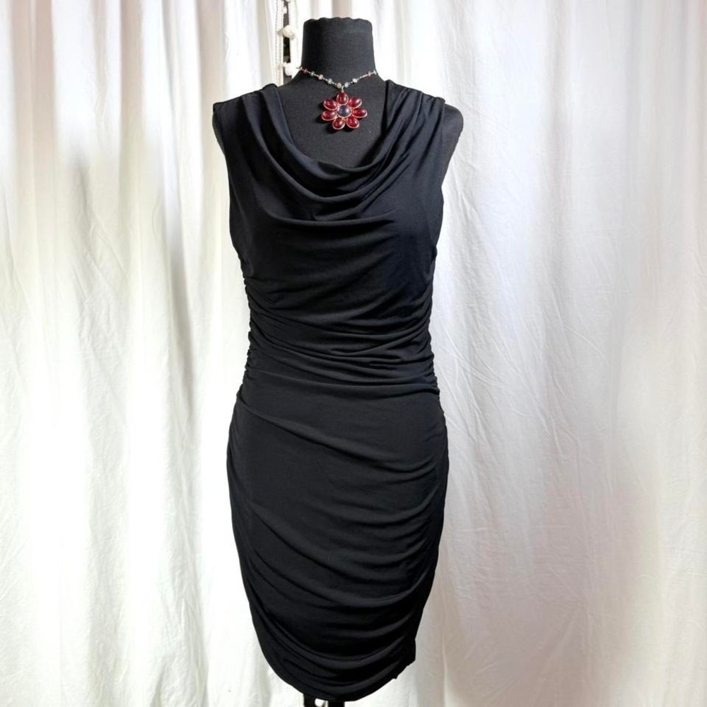 Sweet Storm Black Ruched Sleeveless Dress – Size‎ L